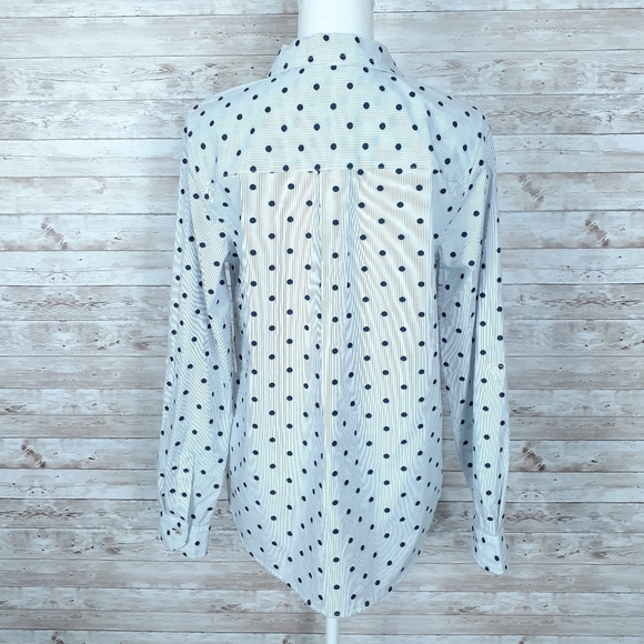 Charter Club Button Up Shirt Sz 4 Pinstripe 768 - Picture 3 of 5